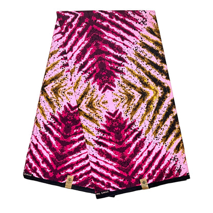 African Print Fabric/ Ankara - Pink, Fuchsia, Burgundy, Brown 'Better Together' Design, YARD or WHOLESALE