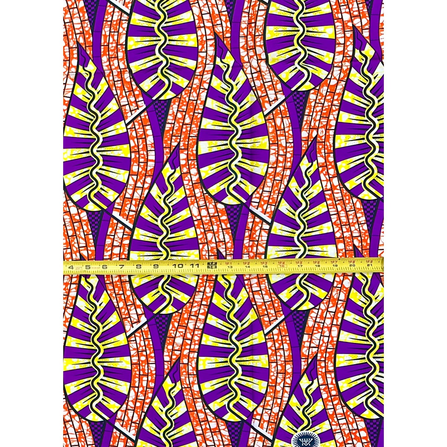 African Print Fabric/ Ankara - Orange, Purple, Yellow 'Ayé Nla,’ YARD