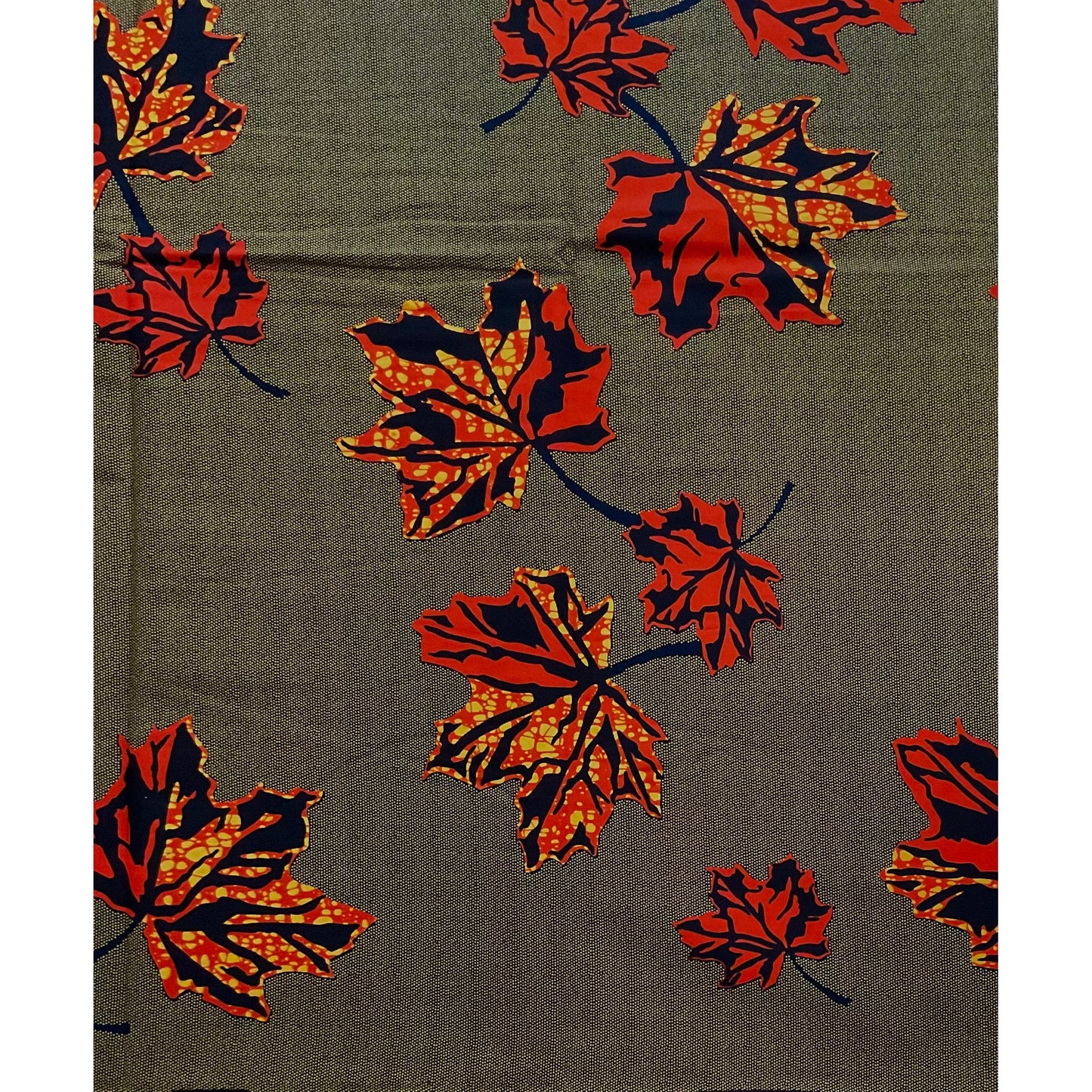 African Print Fabric/ Ankara - Orange, Brown "Fall Primer," YARD or WHOLESALE