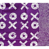 African Print Fabric/ Ankara - Purple, White 'XOXO', Per Yard or Wholesale