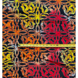 African Print Fabric/ Ankara - Red, Orange, Yellow "Adesuwa Cross", YARD or WHOLESALE