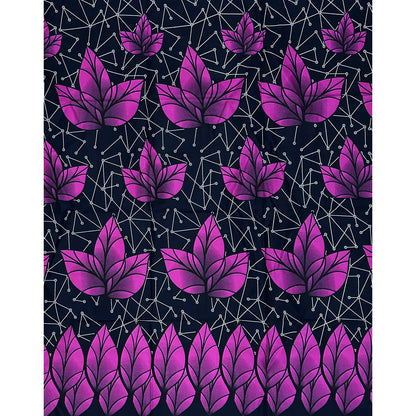 African Print Fabric/Ankara - Navy, Purple “Aya Constellation" Design, 1 Yard