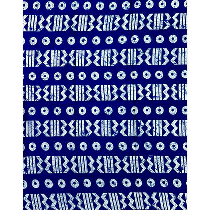 African Print Fabric/ Ankara - Blue, White 'Correct Levels' Design, YARD or WHOLESALE