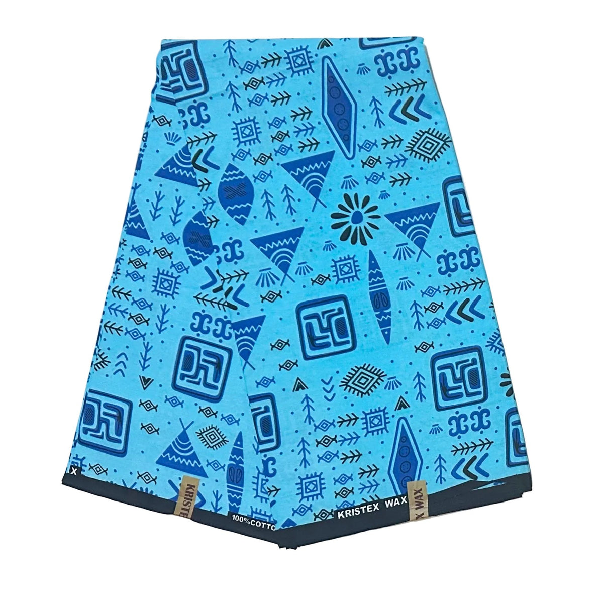 African Print Fabric/ Ankara - Blue, Black 'Say It Without Words', YARD or WHOLESALE