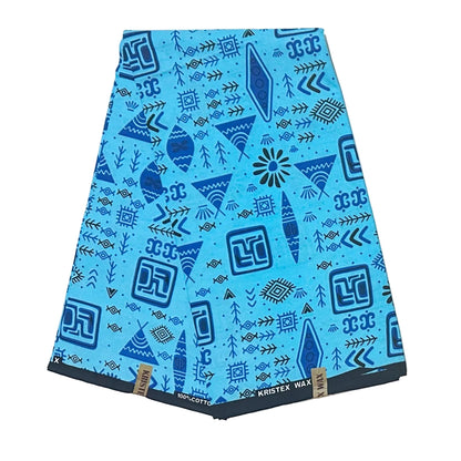 African Print Fabric/ Ankara - Blue, Black 'Say It Without Words', YARD or WHOLESALE