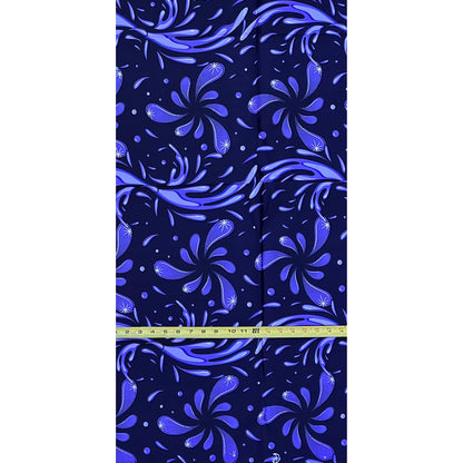 African Print Fabric/ Ankara - Purple, Navy 'Unapologetic Flow', ~1 YARD