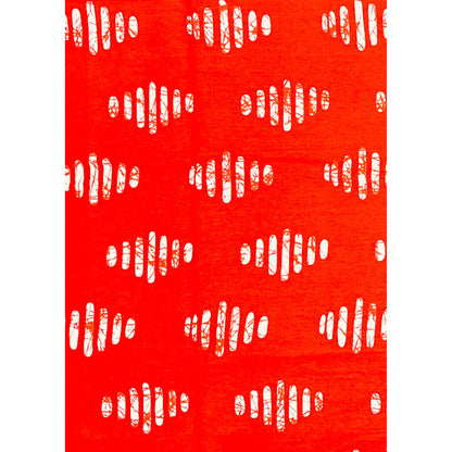 African Print Fabric/ Ankara - Red, White 'Fire Morse' Design, YARD or WHOLESALE