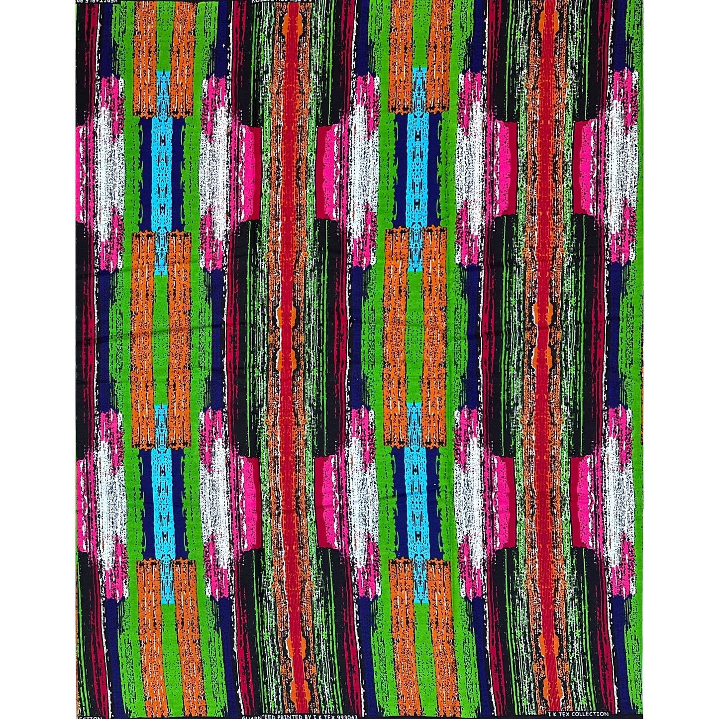 African Print Fabric/ Ankara - Blue, Pink, Red, Green, Orange 'Strokes of Genius' Design, YARD or WHOLESALE