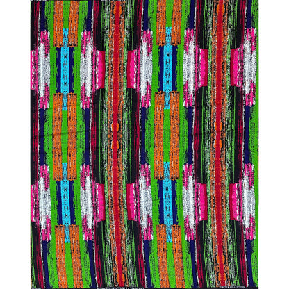 African Print Fabric/ Ankara - Blue, Pink, Red, Green, Orange 'Strokes of Genius' Design, YARD or WHOLESALE