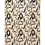 African Print Fabric/ Ankara - Cream, Black ‘Dalila' Design, YARD or WHOLESALE