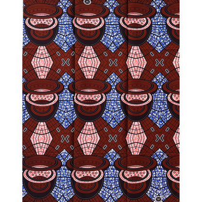 African Print Fabric/ Ankara - Purple, Pink, Brown “Crossroads of Mali', YARD or WHOLESALE