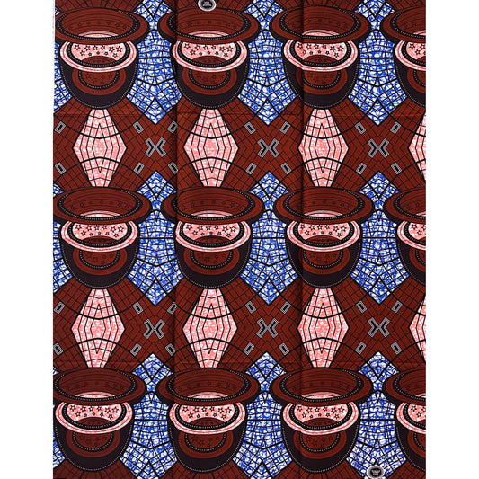African Print Fabric/ Ankara - Purple, Pink, Brown “Crossroads of Mali', YARD or WHOLESALE