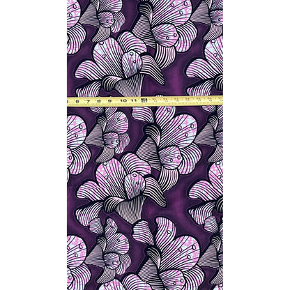 African Print Fabric/Ankara - Pink, Purple "Romance Politics" Design, YARD or WHOLESALE