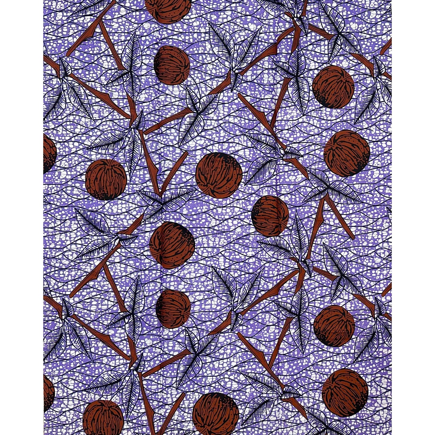 African Print Fabric/ Ankara - Purple, Brown "Grandma Was Right" Design, Yard