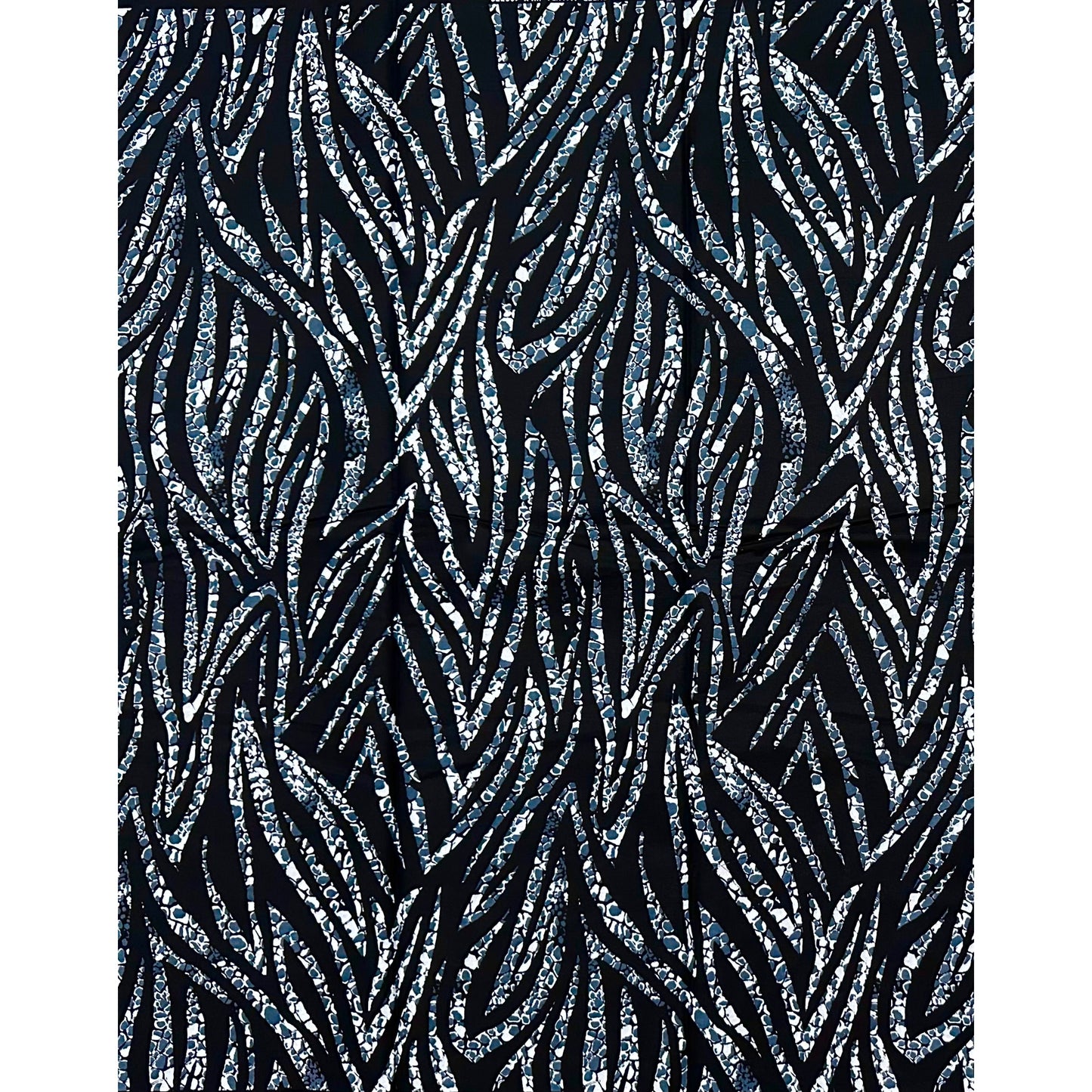 African Print Fabric/ Ankara - Black, Gray 'Soul Song' Design, YARD or WHOLESALE