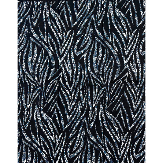 African Print Fabric/ Ankara - Black, Gray 'Soul Song' Design, YARD or WHOLESALE
