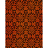 African Print Fabric/ Ankara - Black, Orange 'Asaka Shine’ YARD or WHOLESALE