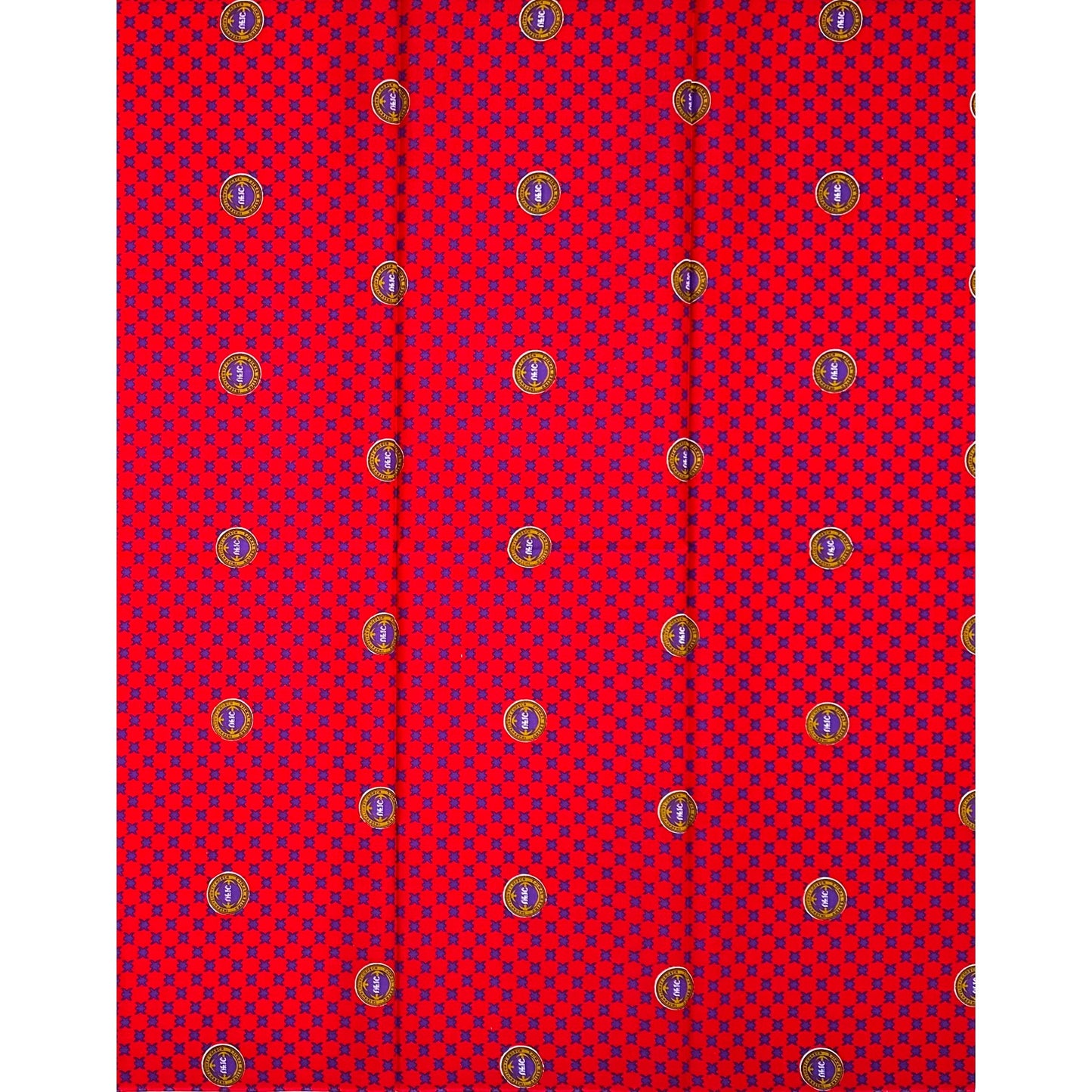 African Print Fabric/ Ankara - Red, Purple 'UFIC,’ YARD