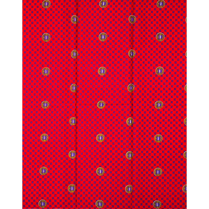 African Print Fabric/ Ankara - Red, Purple 'UFIC,’ YARD