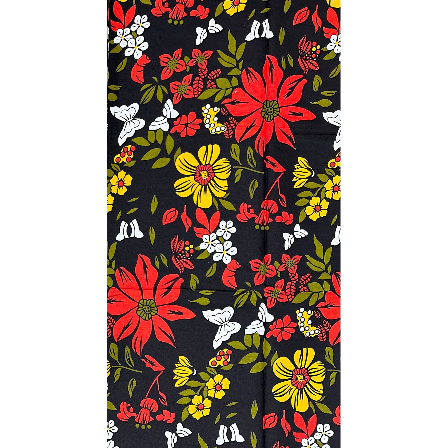 African Print Fabric/Ankara - Orange, Green, Yellow ‘Hibiscus & Sankofa' Design, YARD or WHOLESALE