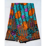 African Print Fabric/ Ankara -Turquoise, Orange, Purple ‘Hamidou' Design, YARD or WHOLESALE
