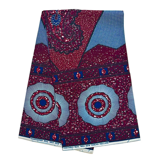 African Print Fabric/ Ankara - Brown, Navy 'Council of Women,’ 1 YARD