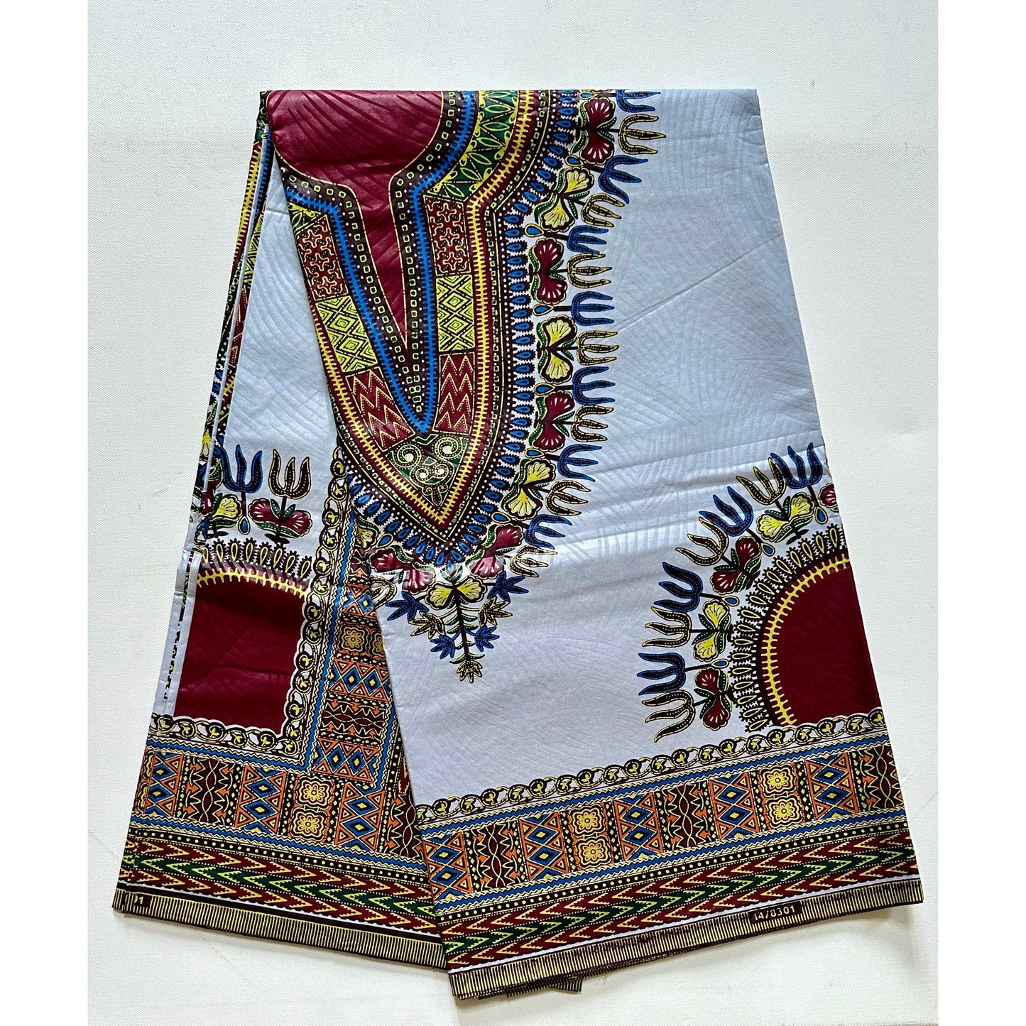 African Dashiki Print Fabric/ Ankara - Beautiful Gray & Brown Design, YARD, PANEL or WHOLESALE