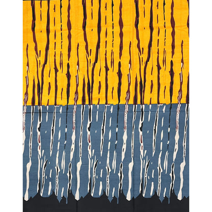 African Print Fabric/ Ankara - Yellow, Blue, Brown, Black, Beige 'Crossing Quietly' Design, Yard or Wholesale