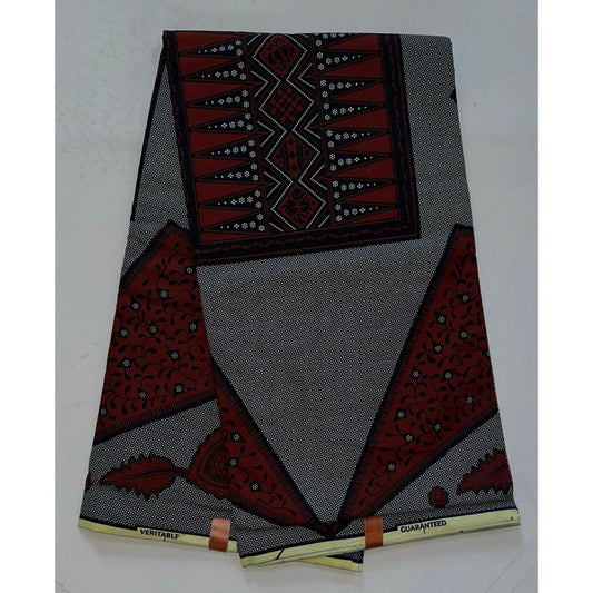 African Print Fabric/ Ankara - Navy, Brown 'Soweto', YARD or WHOLESALE