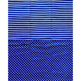 African Print Fabric/ Ankara - Blue, White 'Lora Striped' Design, YARD or WHOLESALE