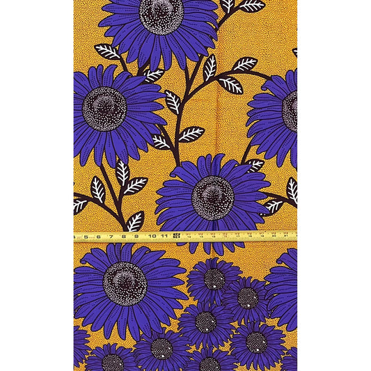 African Print Fabric/ Ankara - Orange, Purple, Brown 'The Governor’s Wife' Design