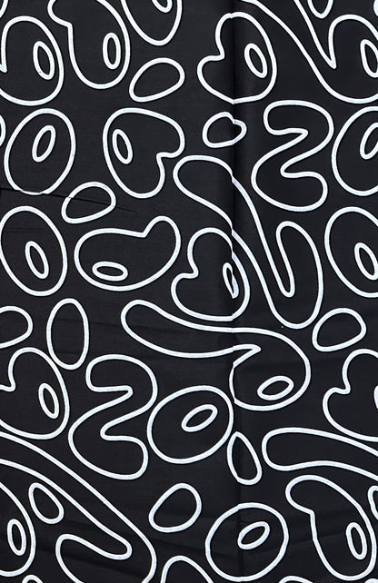 African Print Fabric/ Ankara - Black, White 'Monochrome Mischief', Per Yard or Wholesale