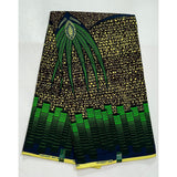 African Print Fabric/ Ankara - Green, Brown, Blue 'Aydin', YARD or WHOLESALE