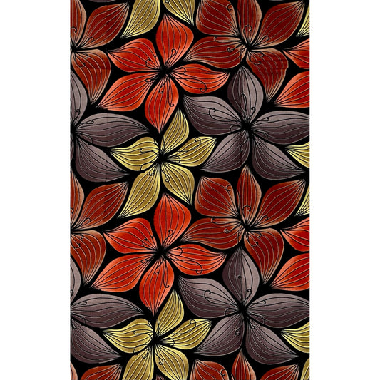 African Print Fabric/Ankara - Red, Shades of Brown 'Sweet Magnolia', YARD or WHOLESALE