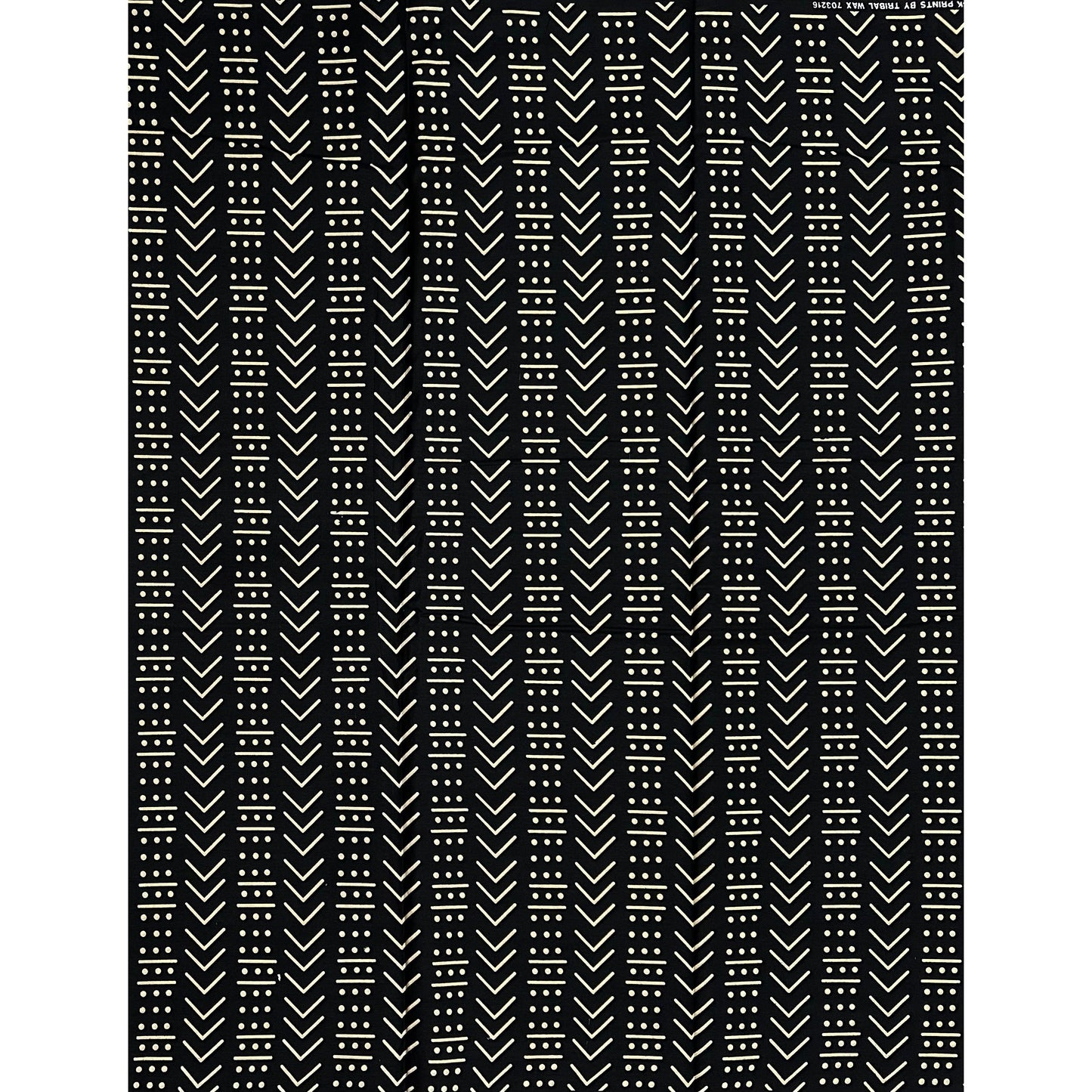 African Print Fabric/ Ankara - Black, Beige 'Dakar Dash’, YARD or WHOLESALE