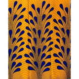 African Print Fabric/ Ankara - Marigold & Blue 'Rain Burst', Yard or Wholesale