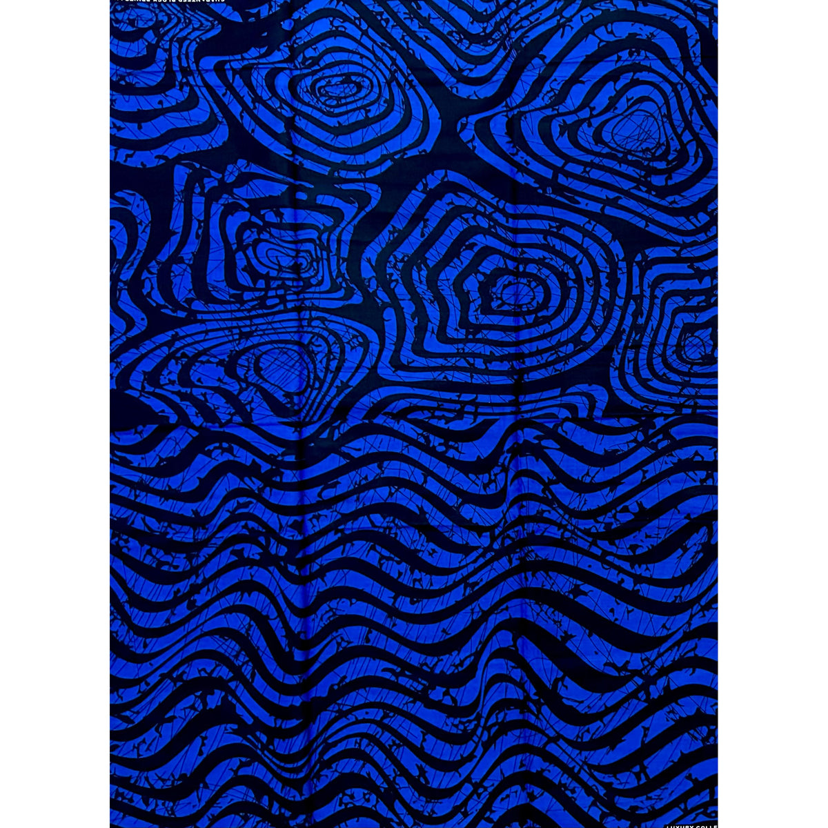 African Print Fabric/ Ankara - Black, Blue 'Still Waters' YARD or WHOLESALE