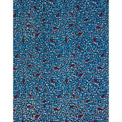 African Print Fabric/ Ankara - Blue, Plum, Brown, Pink ‘Enduring Lines' Design, 1 YARD