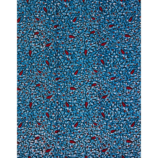 African Print Fabric/ Ankara - Blue, Plum, Brown, Pink ‘Enduring Lines' Design, 1 YARD