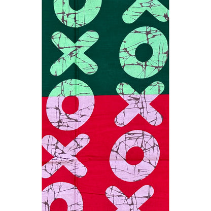 African Print Fabric/ Ankara - Red, Blue, Green 'Kiss & Kulture Block', Yard or Wholesale