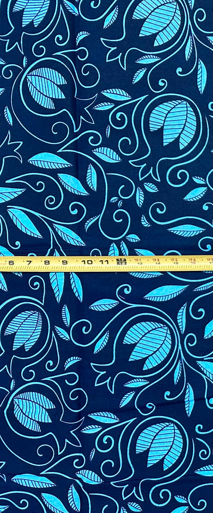 African Print Fabric/ Ankara - Shades of Blue 'The Quiet Estate', Yard or Wholesale
