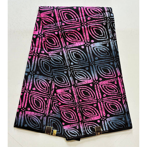 African Print Fabric/ Ankara - Pink, Gray, Black 'Serengeti at Dusk', YARD or WHOLESALE