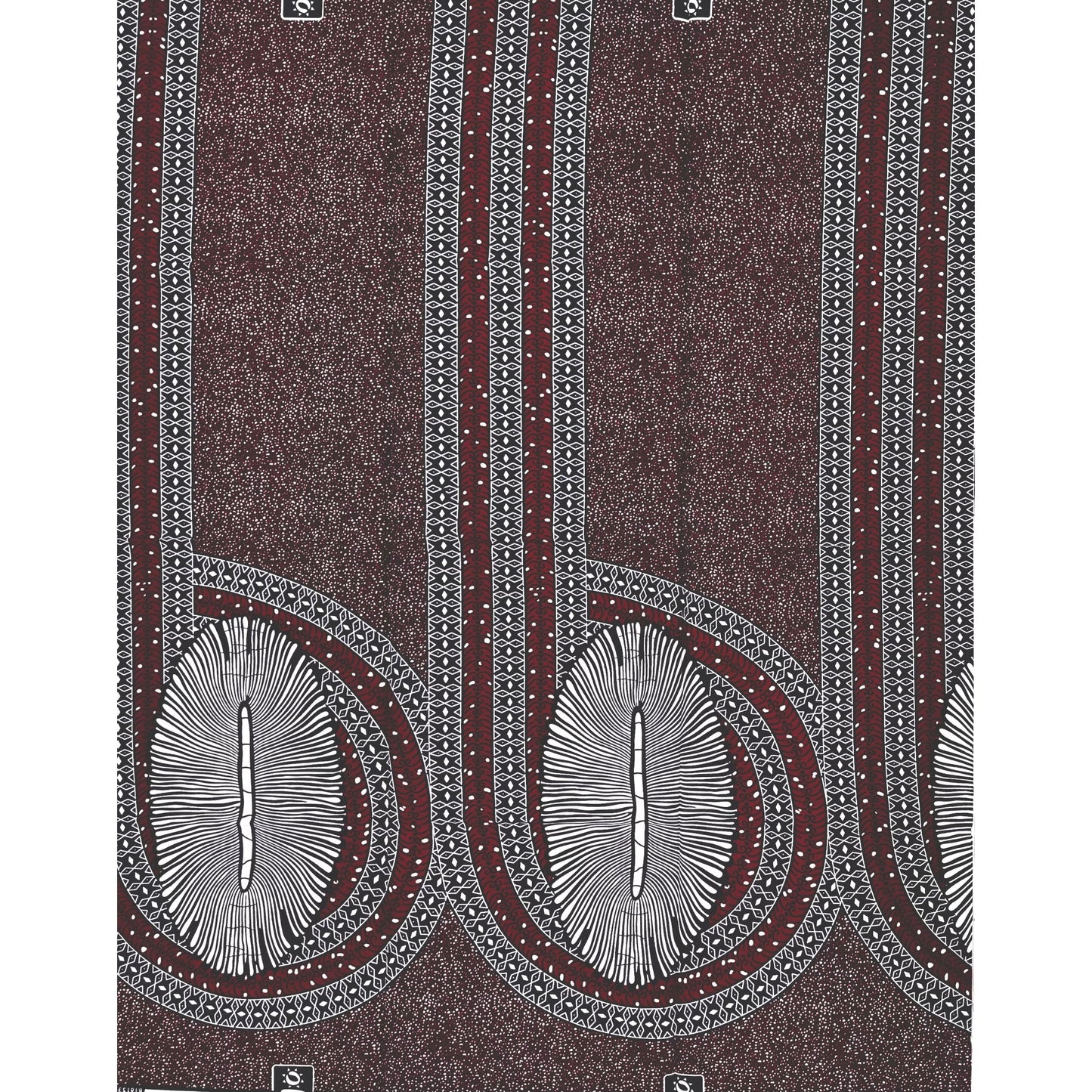 African Print Fabric/ Ankara - Brown, Navy, White 'Ije Nna', 1 YARD