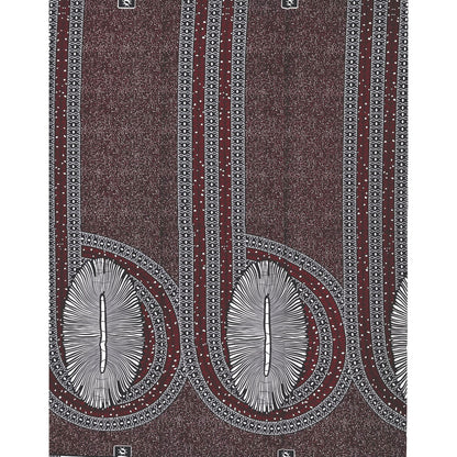 African Print Fabric/ Ankara - Brown, Navy, White 'Ije Nna', 1 YARD