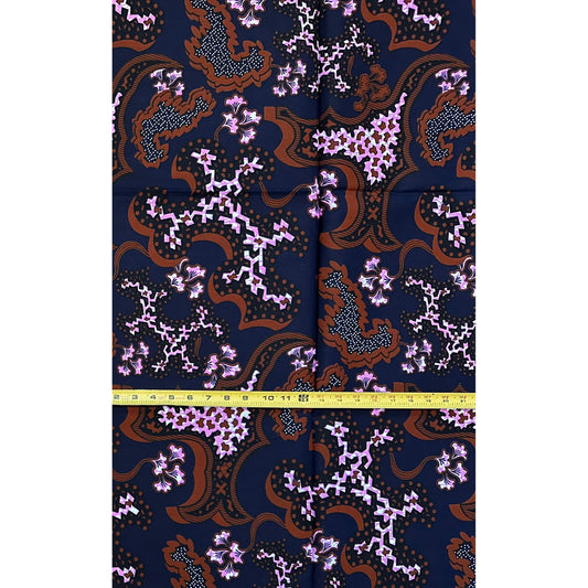 African Print Fabric/Ankara - Purple, Brown "Sacred Mechanics" Design