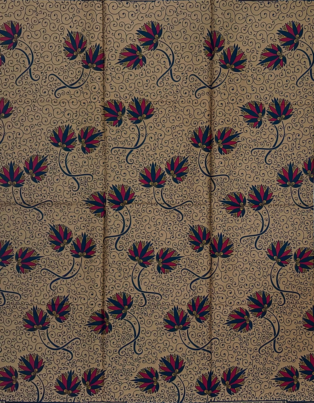 African Print Fabric/ Ankara - Brown, Red, Black 'Sunday in Makeni' YARD