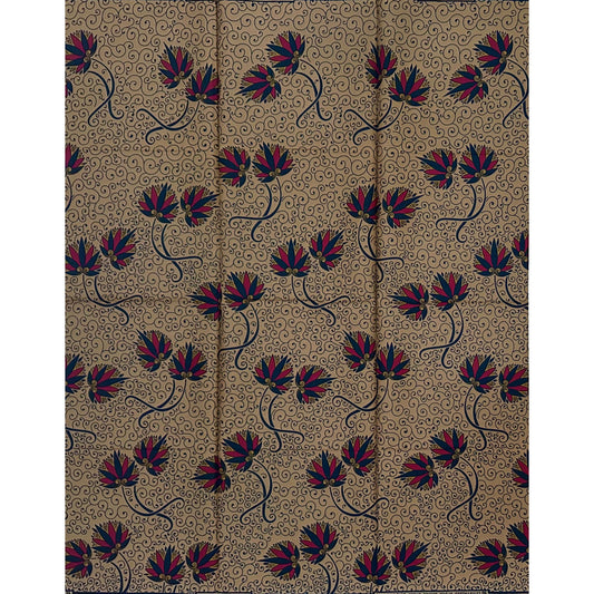 African Print Fabric/ Ankara - Brown, Red, Black 'Sunday in Makeni' YARD