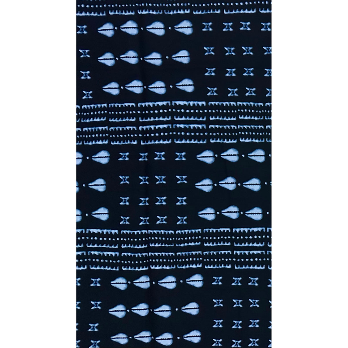 African Print Fabric/ Ankara - Black, Indigo “Dogon Before Wealth', Yard or Wholesale