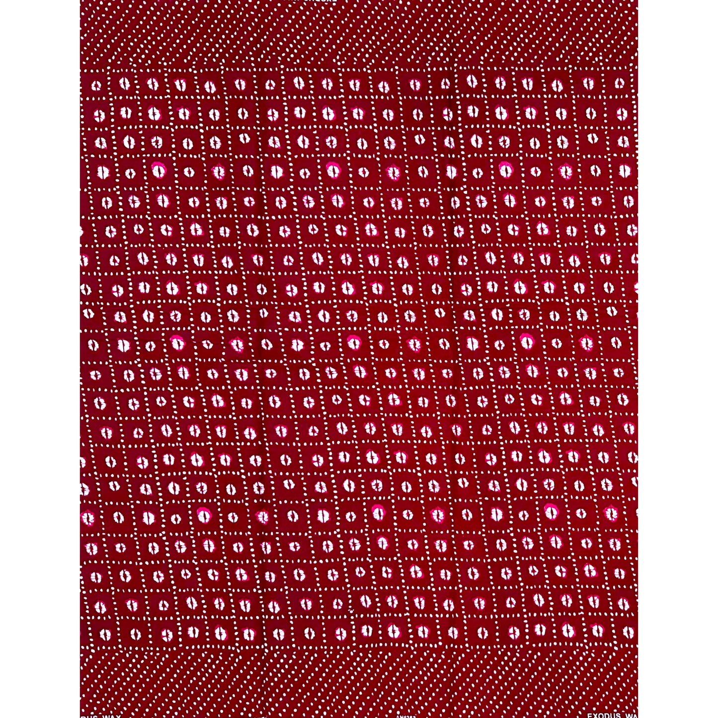 African Print Fabric/ Ankara - Dark Red, White 'Desert Constellation ' Design, YARD or WHOLESALE