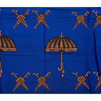 African Print Fabric/Ankara - Blue, Orange 'New Orleans First Line’ Design, YARD or WHOLESALE